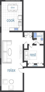 1 Bed / 1 Bath / 1,550 sq ft / Rent: $2,099 - $2,149